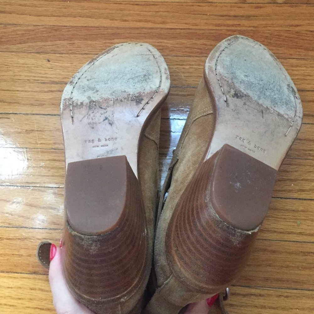 Rag & Bone Camel Suede Sullivan Booties 38.5 - image 4